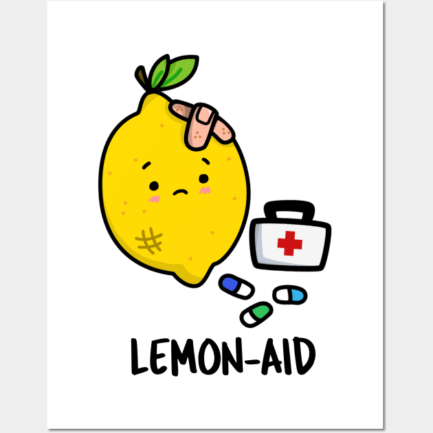 Lemon Aid Cute Lemon Pun Wall Art by punnybone